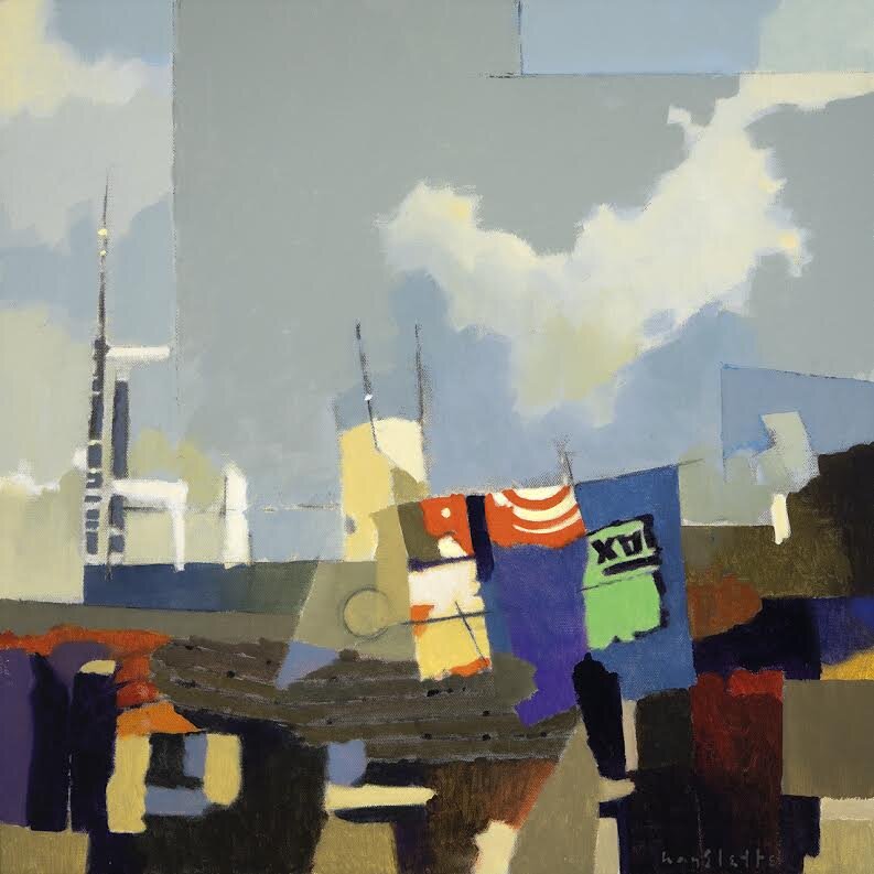 Prints available, original ***SOLD*** MAX HAYSLETTE - Mid Century Modern No. 89 (HMAC 1742) acrylic, 20X20