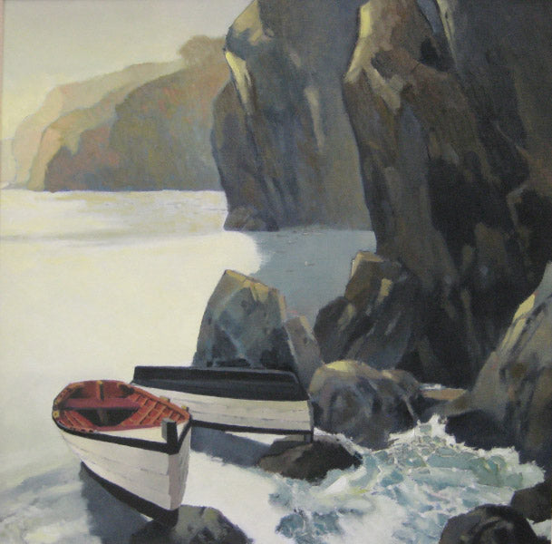 Prints available, original ***SOLD*** MAX HAYSLETTE - Rugged Coast No. 1, 20x20, Oil & Mixed Media (HMOC 1259)