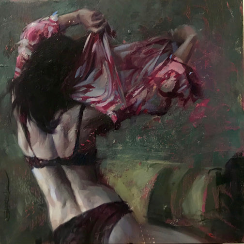 *SOLD* Gabriel Lipper - Insomnia 3:00am - mixed media 12x12