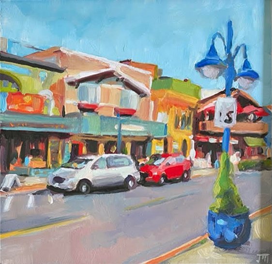 **SOLD** JILL ZACOT - 15 MPH, 6x6 oil (framed)