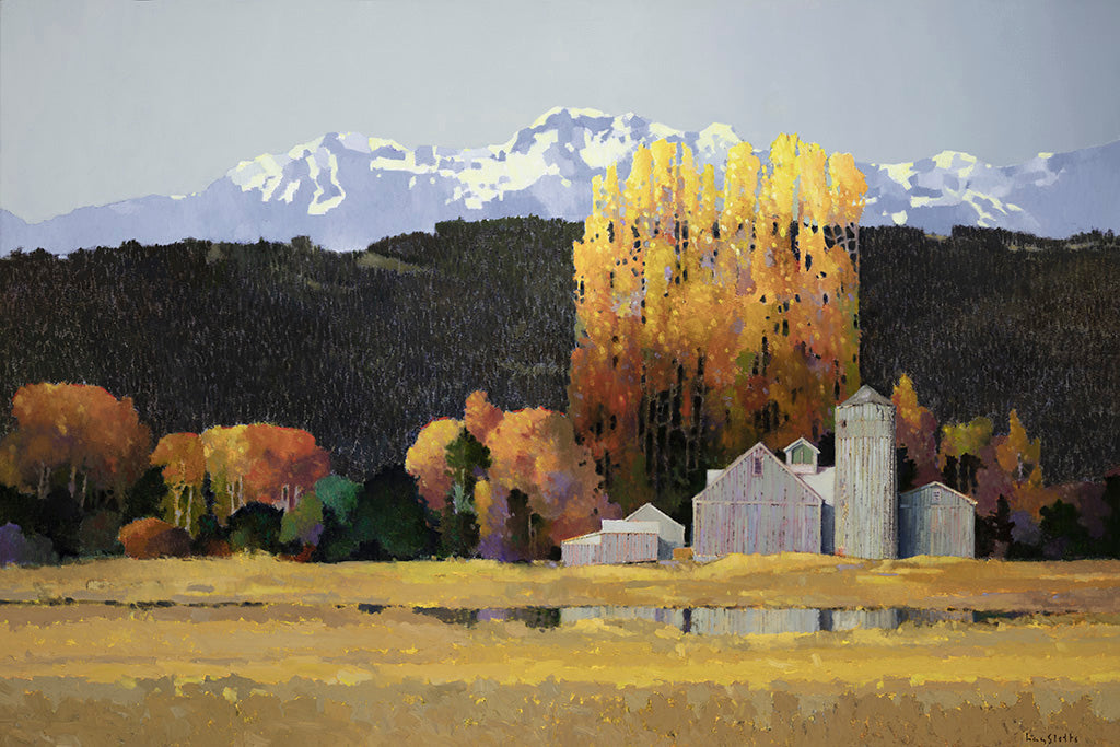 Prints available, original ***SOLD*** Max Hayslette - Shades of Evening No. 2, oil/mixed media 36x54 (HMOC 1692)