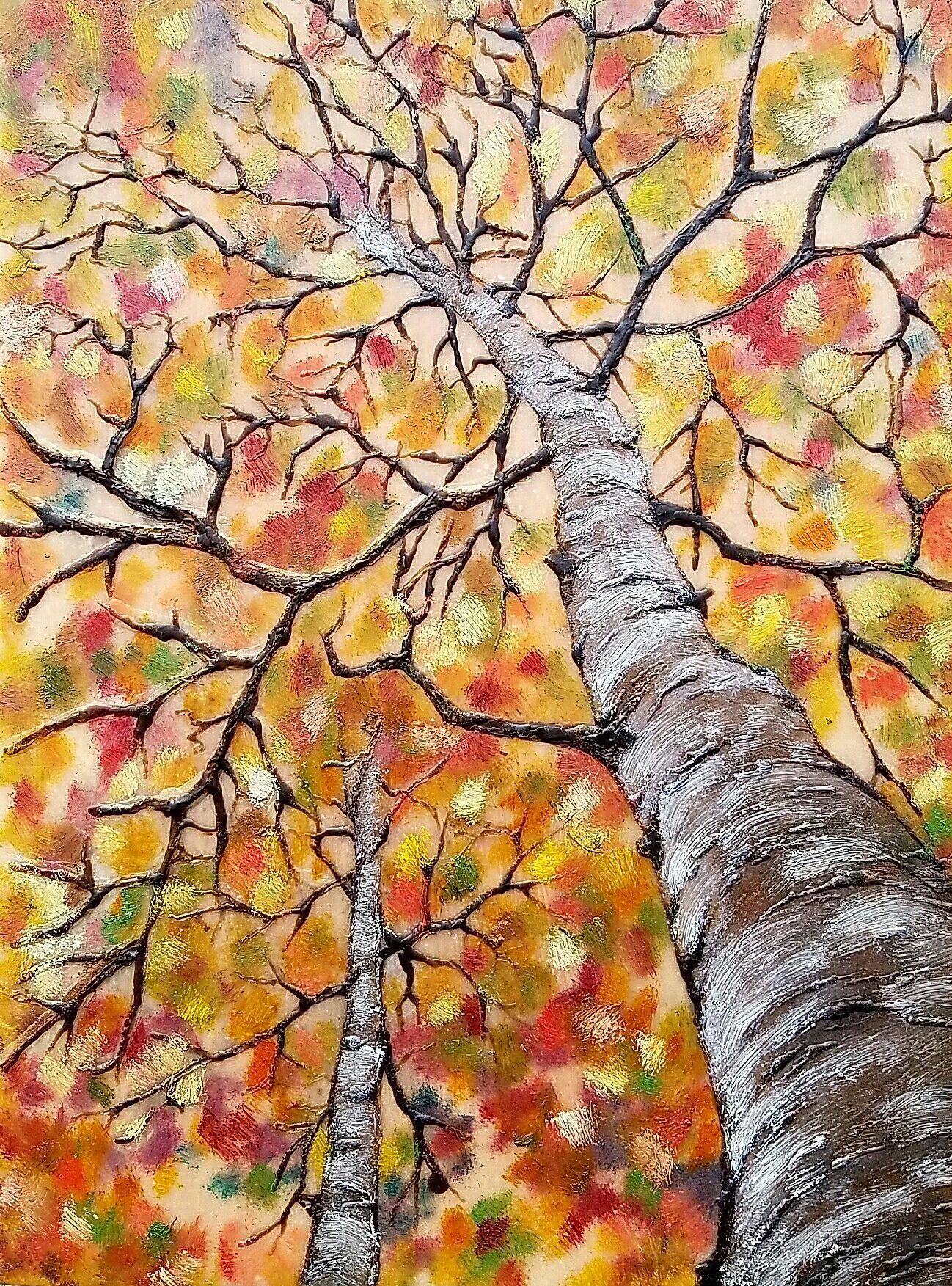 Prints available, original ***SOLD*** Falling VIII - Encaustic & Mixed Media 16x12