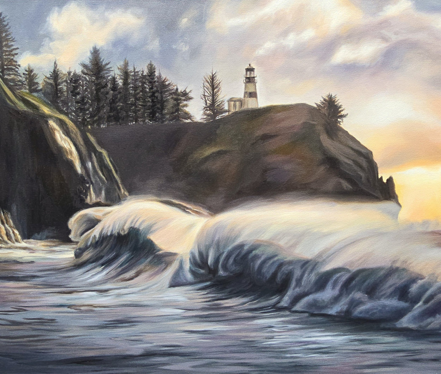***SOLD*** Jody Yashenko - Sea Spray at Cape Disappointment, Oil on gallery wrap canvas, 24x30
