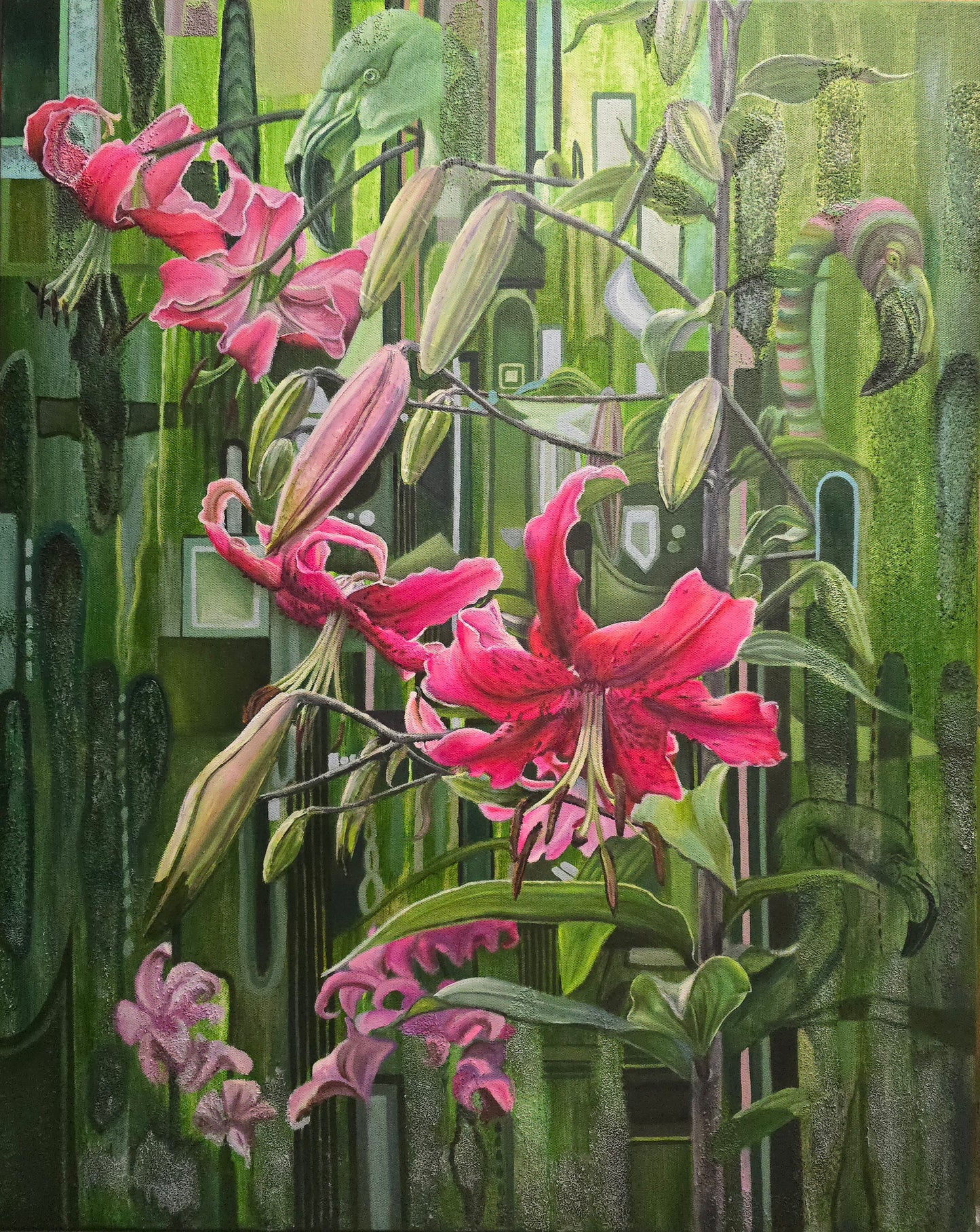 Jody Yashenko - Maybelline, Mixed Media - Oil/Glass Bead Medium on gallery wrapped canvas (framed) 30x24
