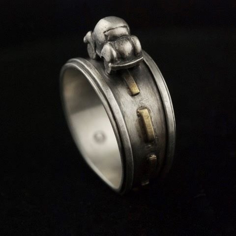 Jody Lyle - On the Road Again Ring, Sterling Silver and Brass #3012