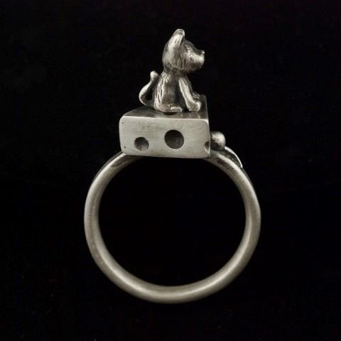 Jody Lyle - Bait and Pounce Ring, Sterling Silver #3017. Available - not currently in gallery.