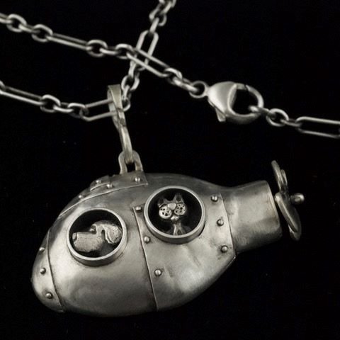 Jody Lyle - Siblings in a Sub Pendant, Sterling Silver Necklace. Available - not currently in gallery