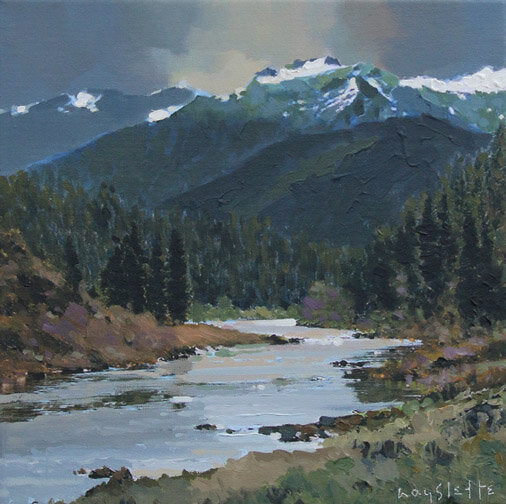 Prints available, original ***SOLD*** MAX HAYSLETTE, (Study) Olympus and the Hoh 12x12 (HMAC 1827)