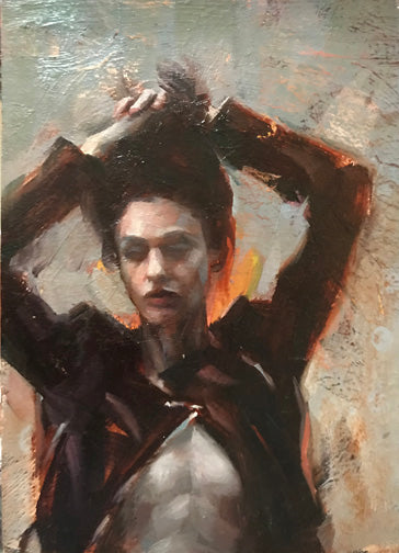 ***SOLD*** Gabriel Lipper - Athena, figure, oil 7x5