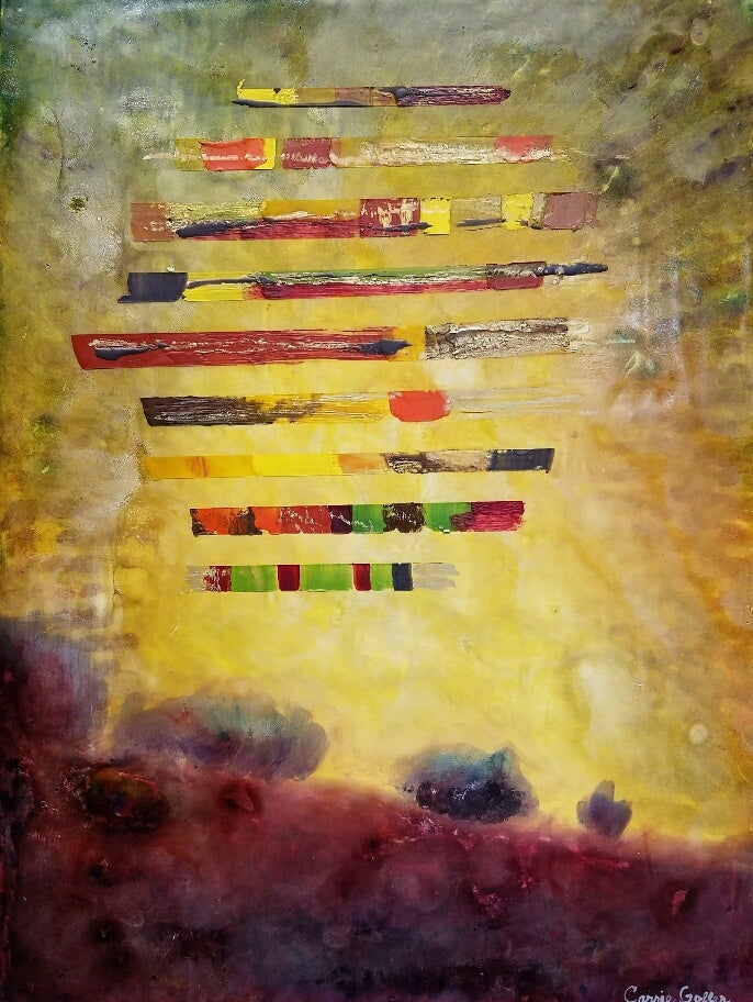 (Sold) Church sculpture encaustic & mixed media