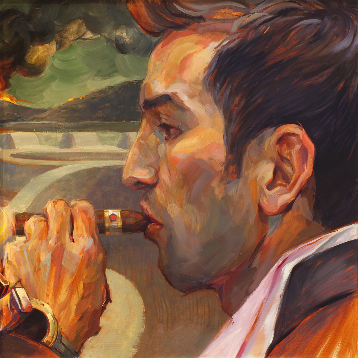 GABRIEL LIPPER - American Dream Part 3 in Triptych -Oil-30x30