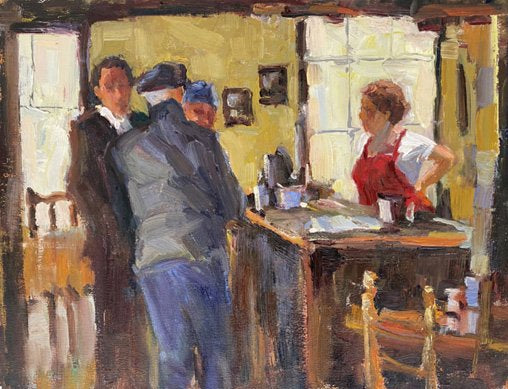 ***SOLD*** JEANNE EDWARDS - Amy's Place, oil on panel (framed) 11x14