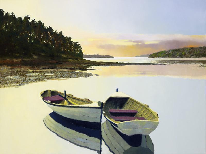 Prints available, original ***SOLD*** MAX HAYSLETTE - Apple Tree Cove (HMOC 1653), Oil & Mixed Media, 30x40