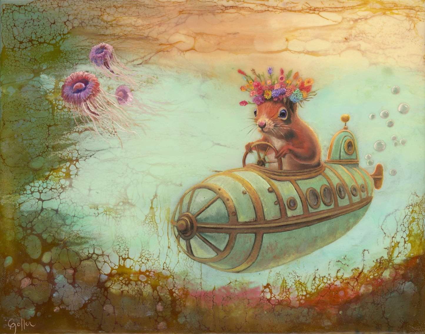 CARRIE GOLLER - Atlantis (Floriferous Series) Print, Original size 11x14