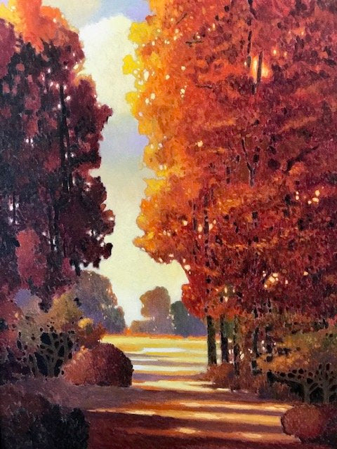 ***SOLD*** MAX HAYSLETTE - Matthews collection, Untitled ( Autumn Trees) Original Oil on Canvas, 48x36 (50% of proceeds benefits Kitsap Community Foundation)