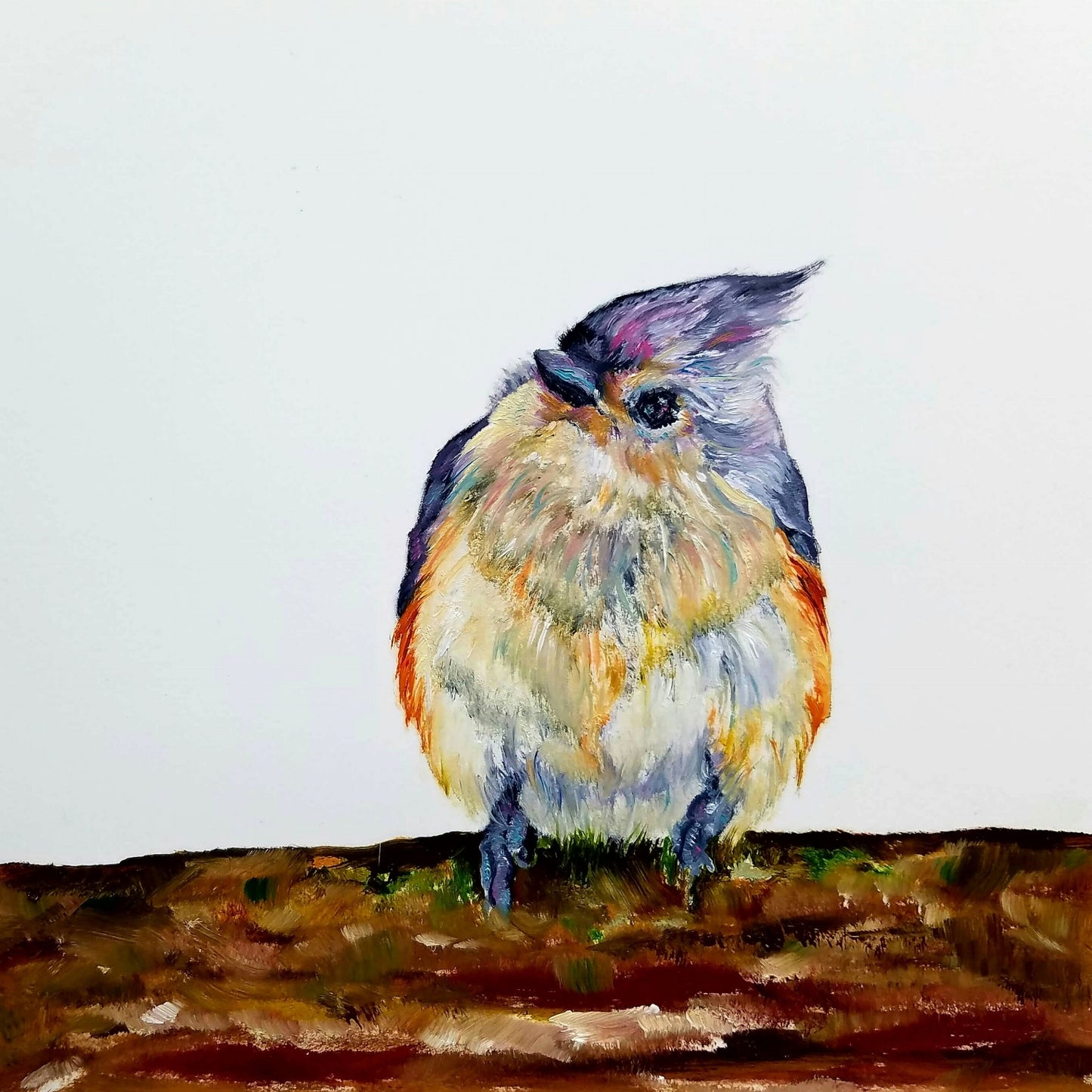 Prints available, original ***SOLD*** Baby Mohawk - Oil 8x8