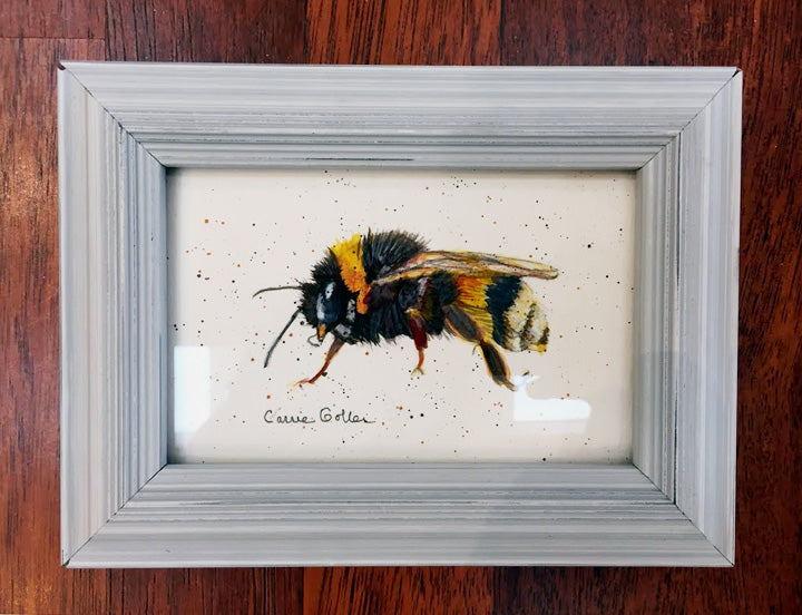 Prints available, original ***SOLD*** BeeMammoth - Watercolor 4x6 (framed)