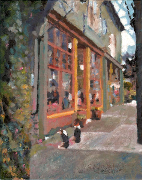 CARRIE GOLLER PRINTS - IMPRESSIONIST - BEGGARS original mixed media, 8x10