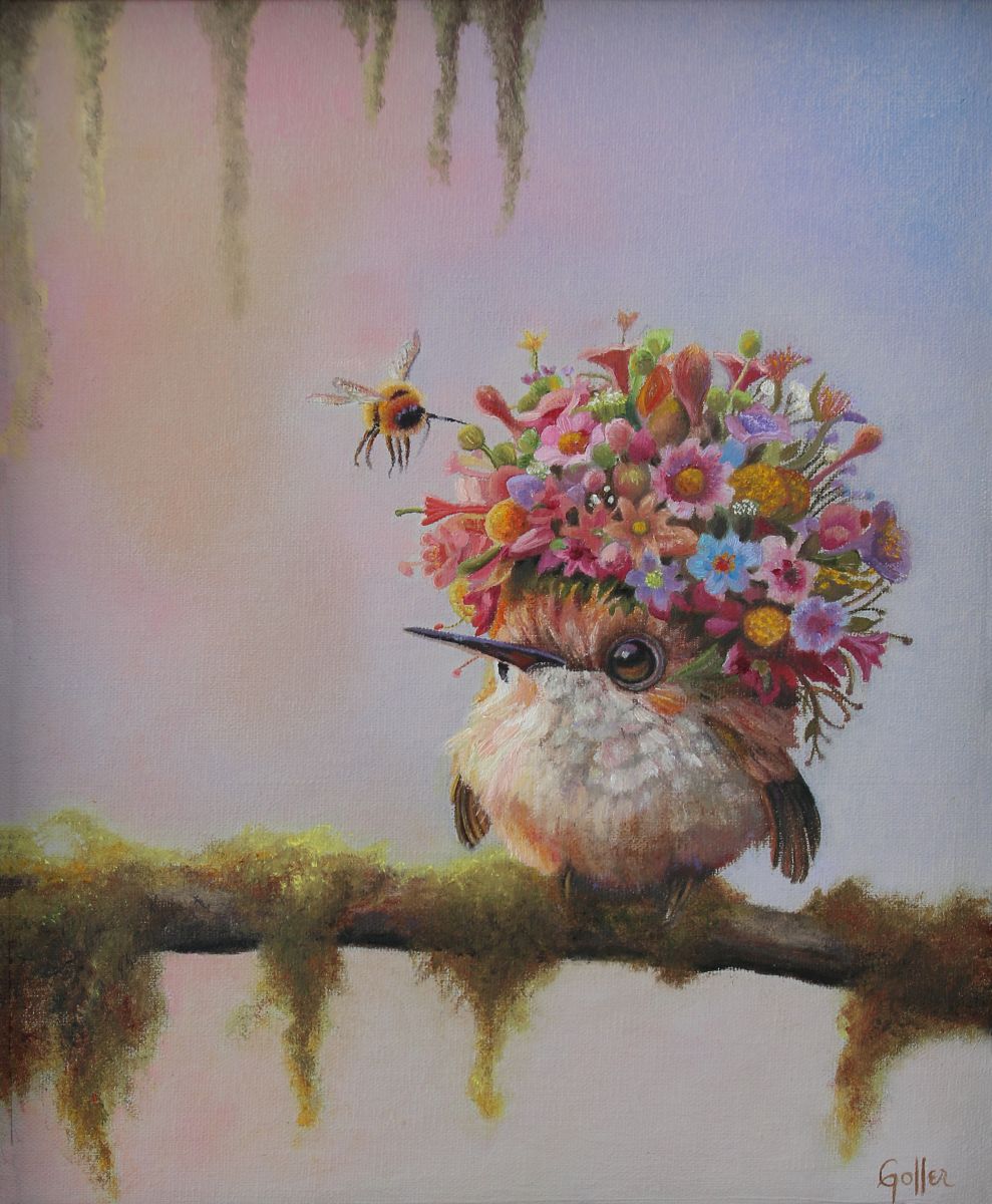 CARRIE GOLLER - Bernadette (Floriferous "Bouffant" Collection) Print, Original size 8x8