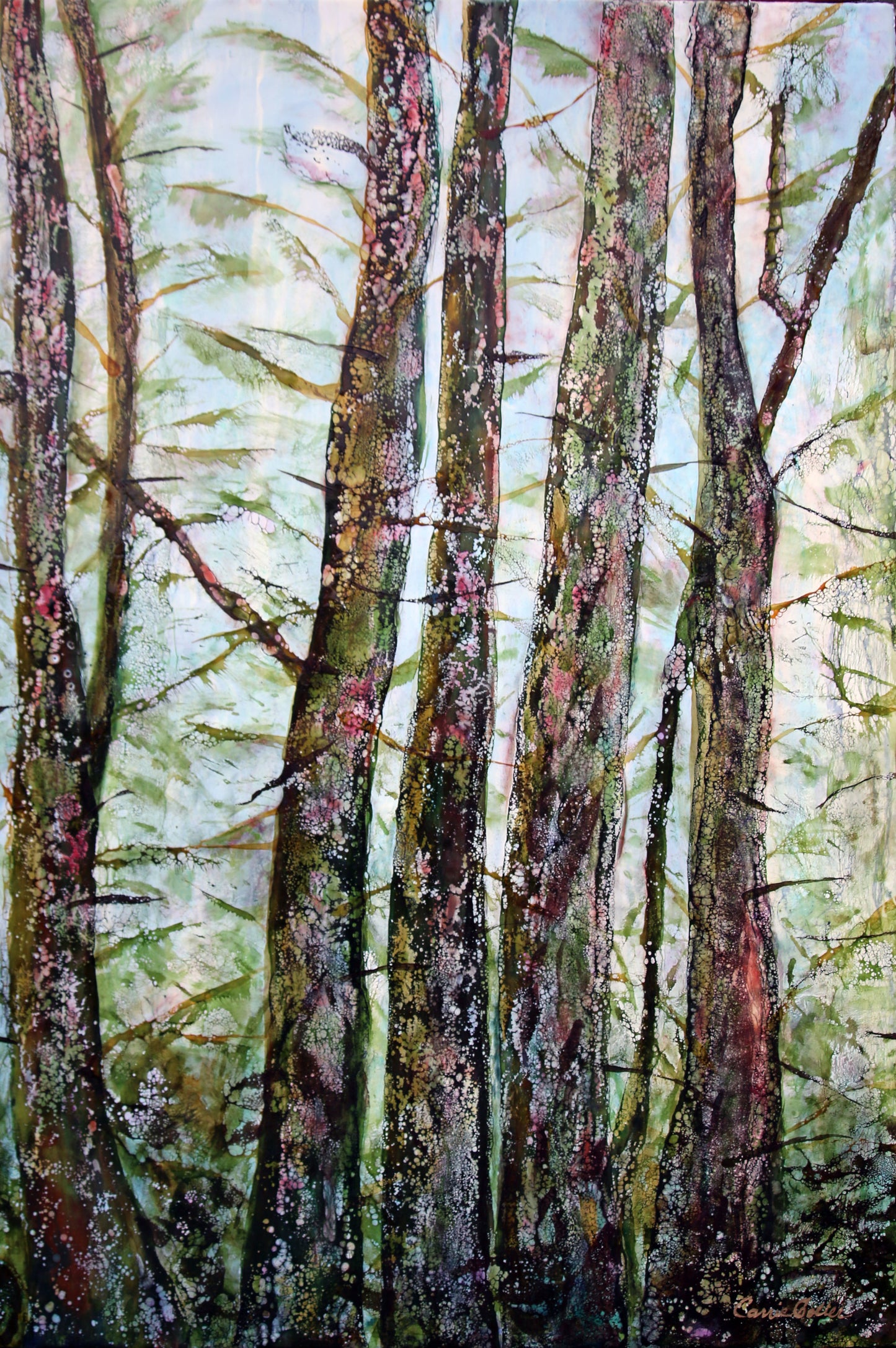 Prints available, original***SOLD***Bloedel - Encaustic/Mixed Media - 48x32