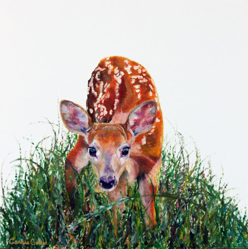 Prints available, original ***SOLD*** Blue - Oil 10x10 on 1.5" profile wood panel