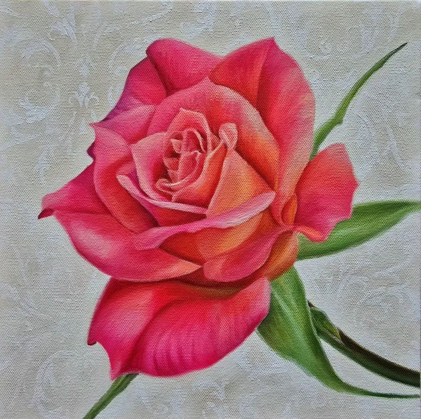 Jody Yashenko - Blush, Oil on gallery wrapped canvas, 12x12