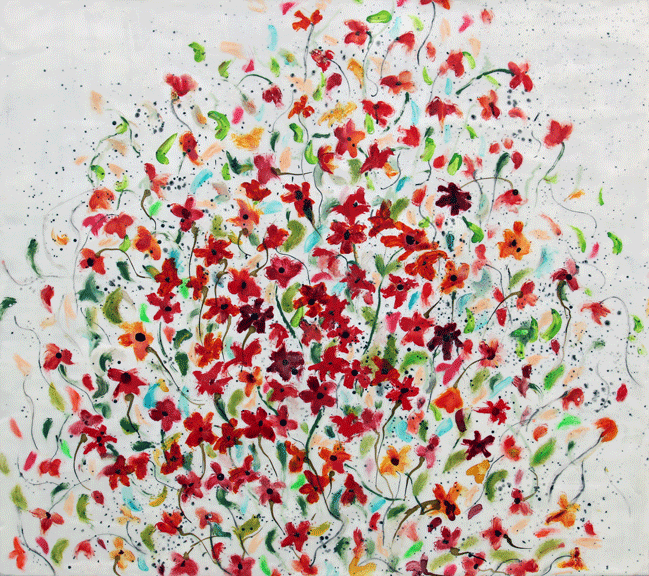 Prints available, original ***SOLD*** Carrie Goller - Bouquet IX, encaustic/mixed media
