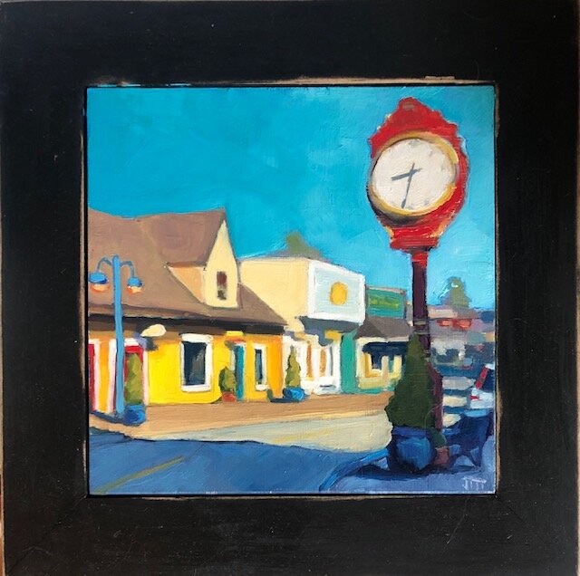 ***SOLD***JILL ZACOT - 'Bout 8:35, 6x6 oil on panel (framed)