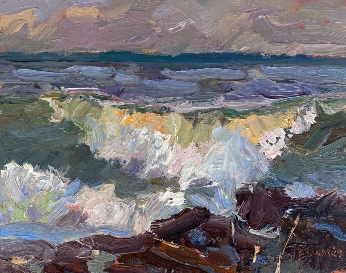 JEANNE EDWARDS - Breaking, oil on panel, 8x10 (framed)