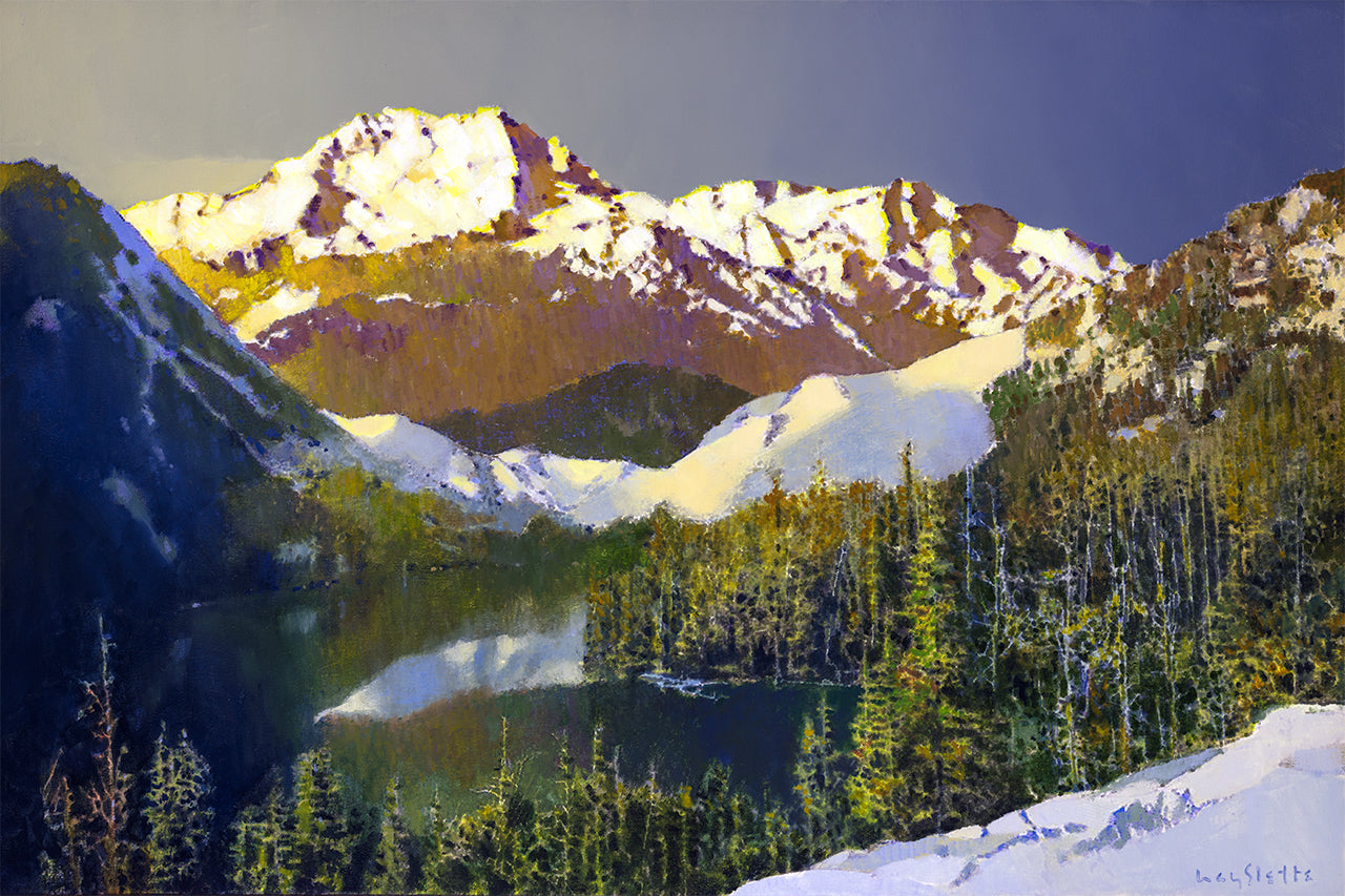 Prints available, original ***SOLD*** MAX HAYSLETTE - Brothers in Gold No. 3 (HMOC 1650) Oil & Mixed Media, 24x36