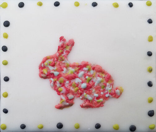 ***SOLD*** Carrie Goller - Spring Bunny, encaustic 4x3.5