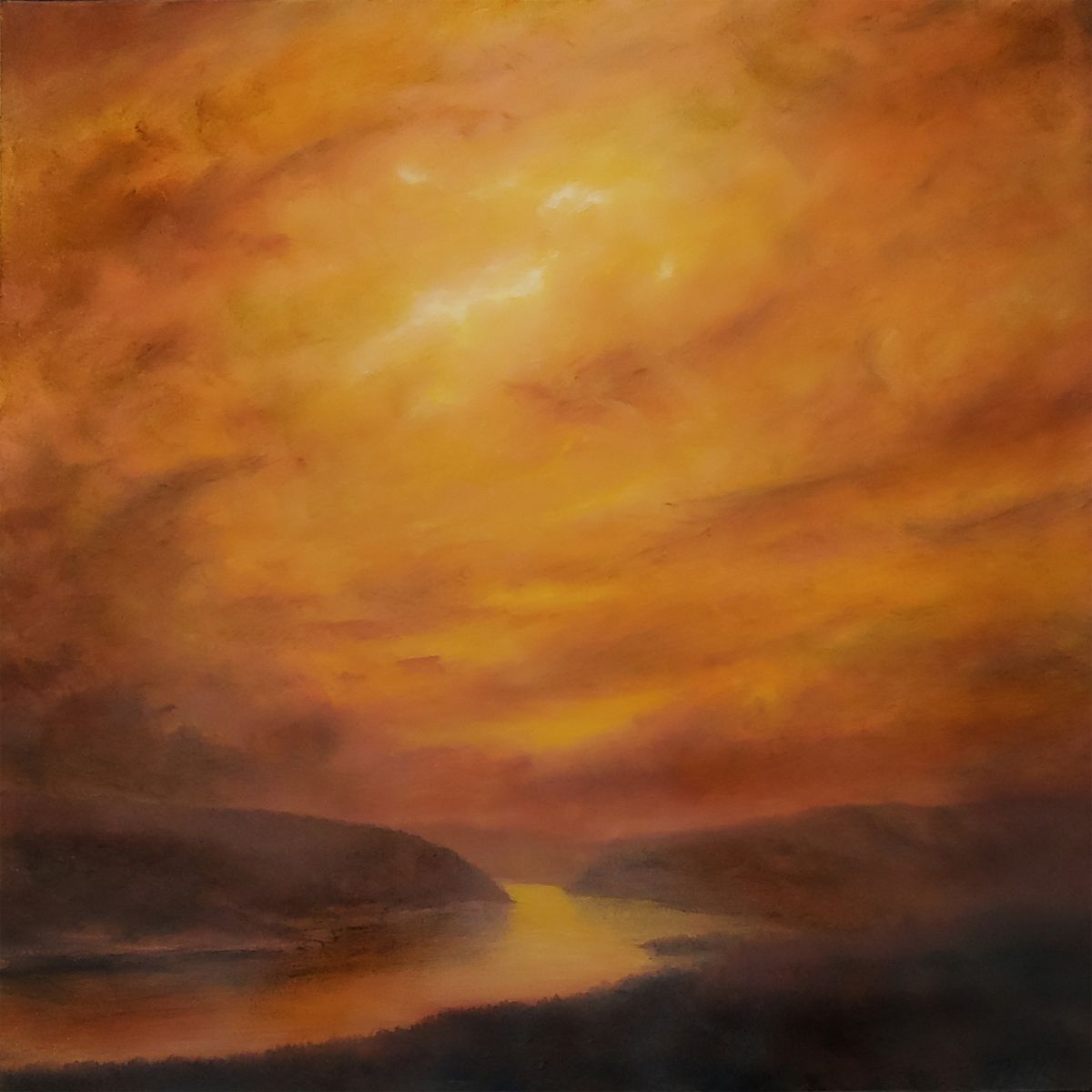 TIM PFEIFFER - Burning Desire, oil on gallery wrapped canvas, (framed) 24x24