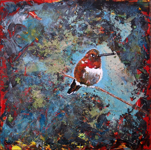 CARRIE GOLLER PRINTS - BIRDS - BUTTERBALL  original acrylic, 8x8