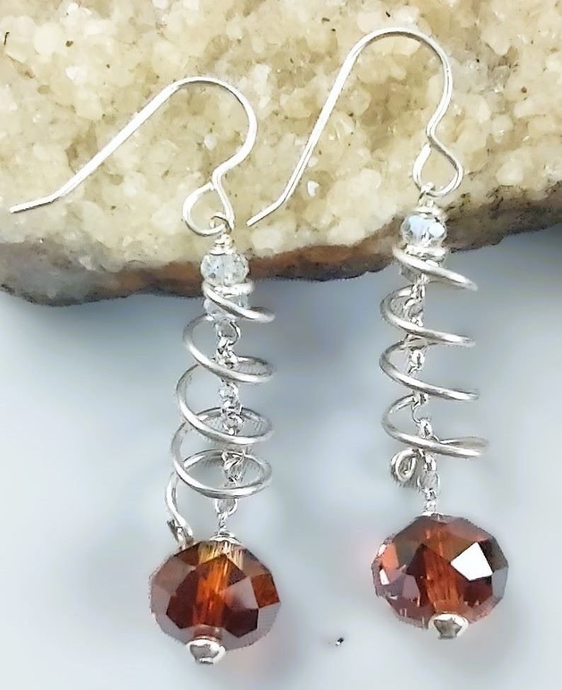 Available Upon Request - E1802 Debra Saldivar - Earrings Sterling Silver, Swarovski Crystal