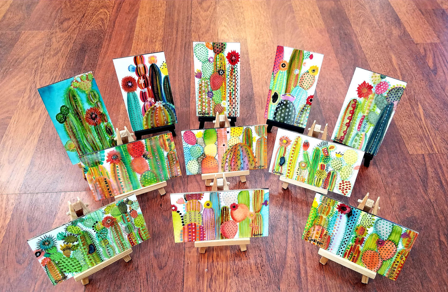 ***SOLD***Carrie Goller - Custom Original Miniature Painting 3 x 4.75 - Encaustic/Watercolor/Gold Leaf - See Examples