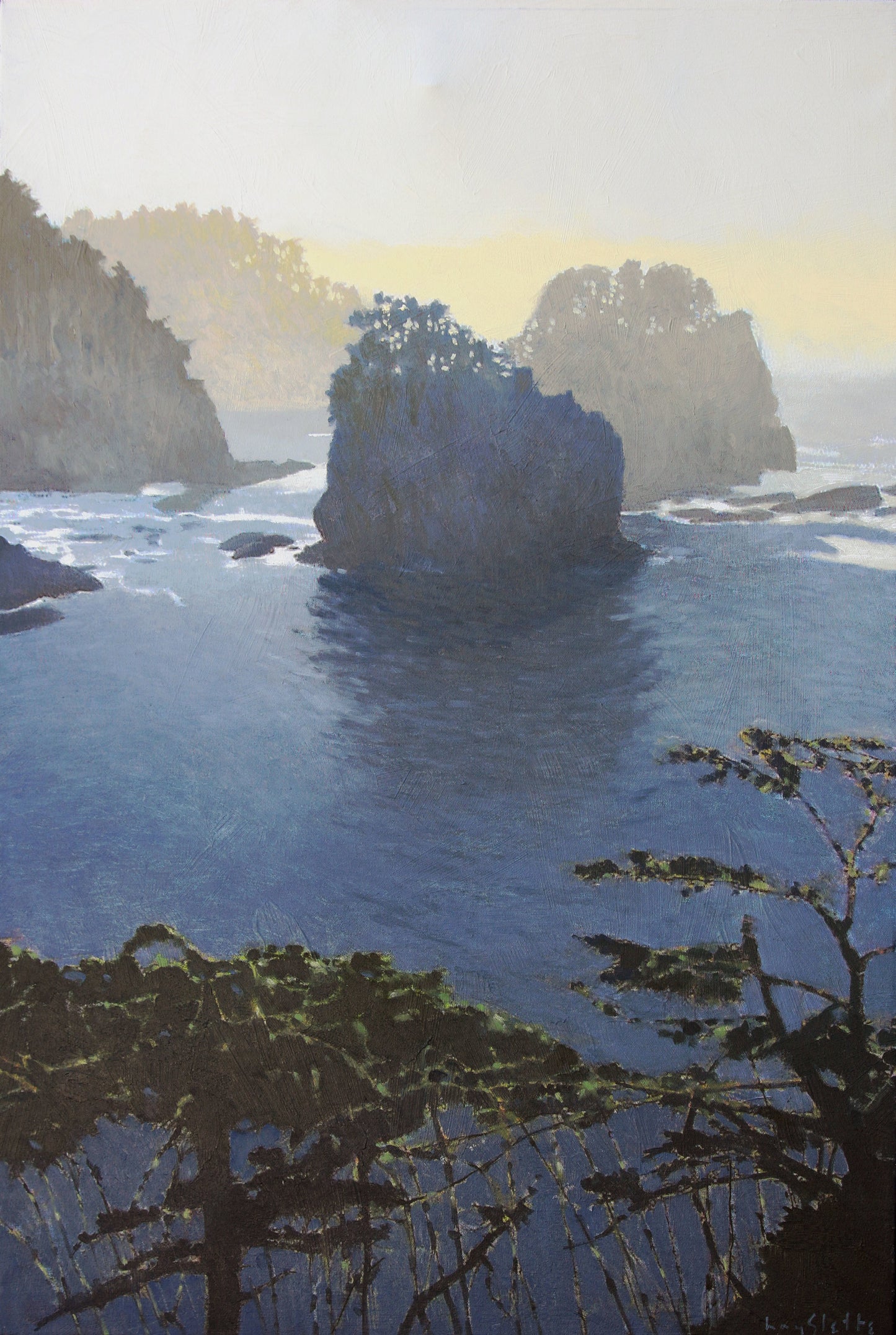 Prints available, original***SOLD***MAX HAYSLETTE - Cape Flattery No. 3, 36x24, Oil & Mixed Media (HMOC 1623)