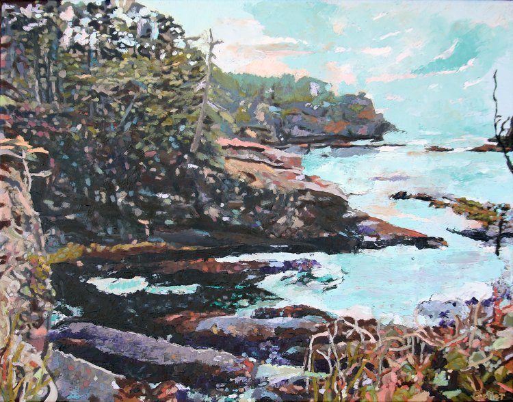 CARRIE GOLLER GICLEE PRINT - Cape Flattery IV, Original mixed media (encaustic/oil) 14x11