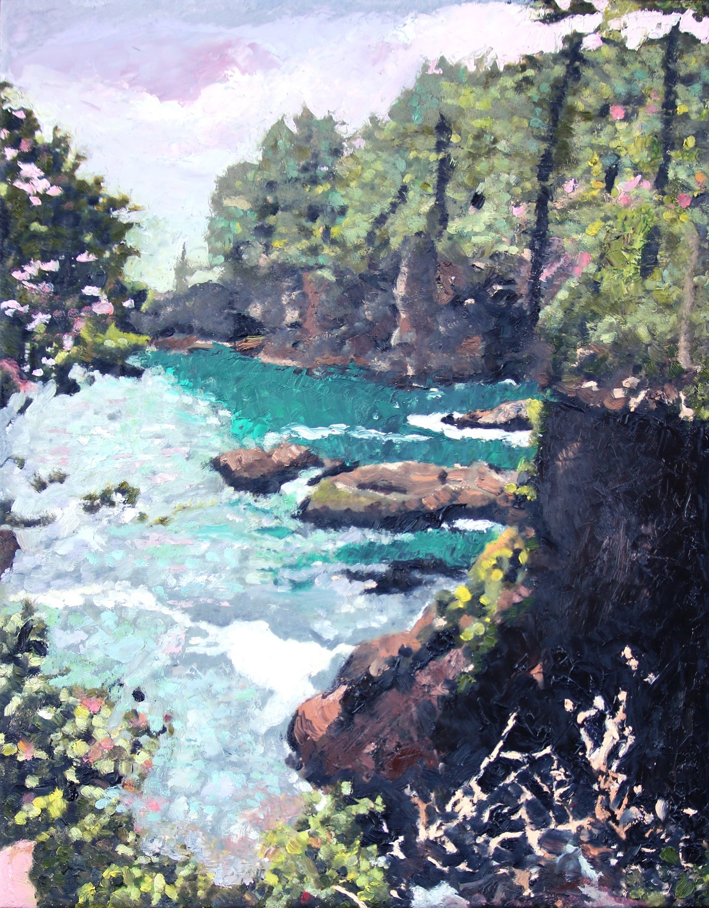 CARRIE GOLLER GICLEE PRINT - Cape Flattery, Original mixed media (encaustic/oil) 14x11