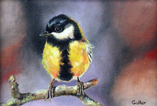 Prints available, original ***SOLD*** CARRIE GOLLER - Chico, oil 5x7 (framed)