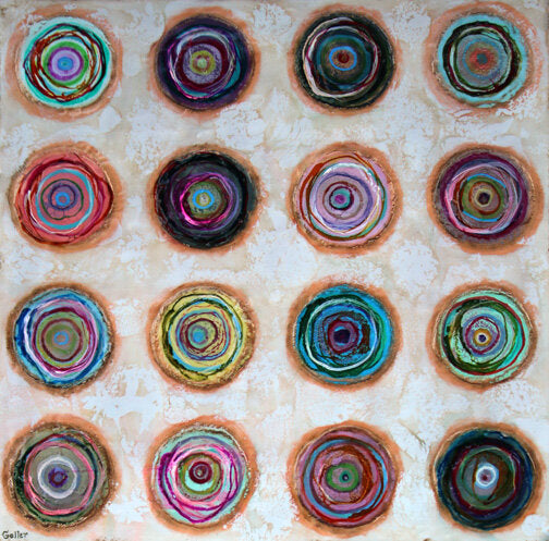 Prints available, original ***SOLD*** CARRIE GOLLER - Cirque 16, encaustic/mixed media 20x20