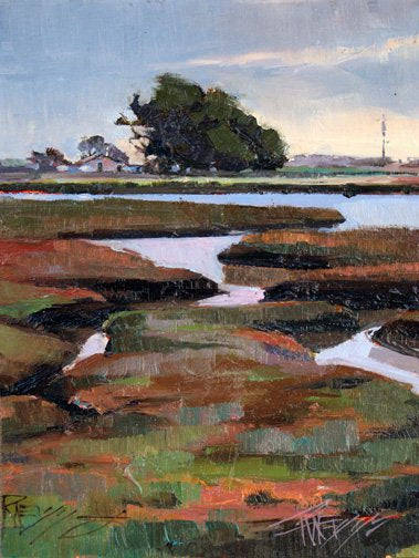 ROBIN WEISS - Coastal plein air oil, 6x8 (framed)