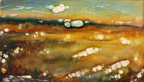 Original ***SOLD*** Serengeti - Encaustic - 18x54 Triptych - 3 18x18 Panels