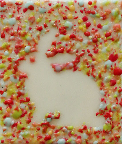 ***SOLD*** Carrie Goller - Spring Confetti Bunny, encaustic 4x3.5