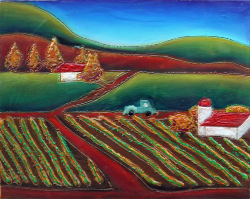 ***SOLD*** Playa - Encaustic - 5.75 x 8.5 on wood block