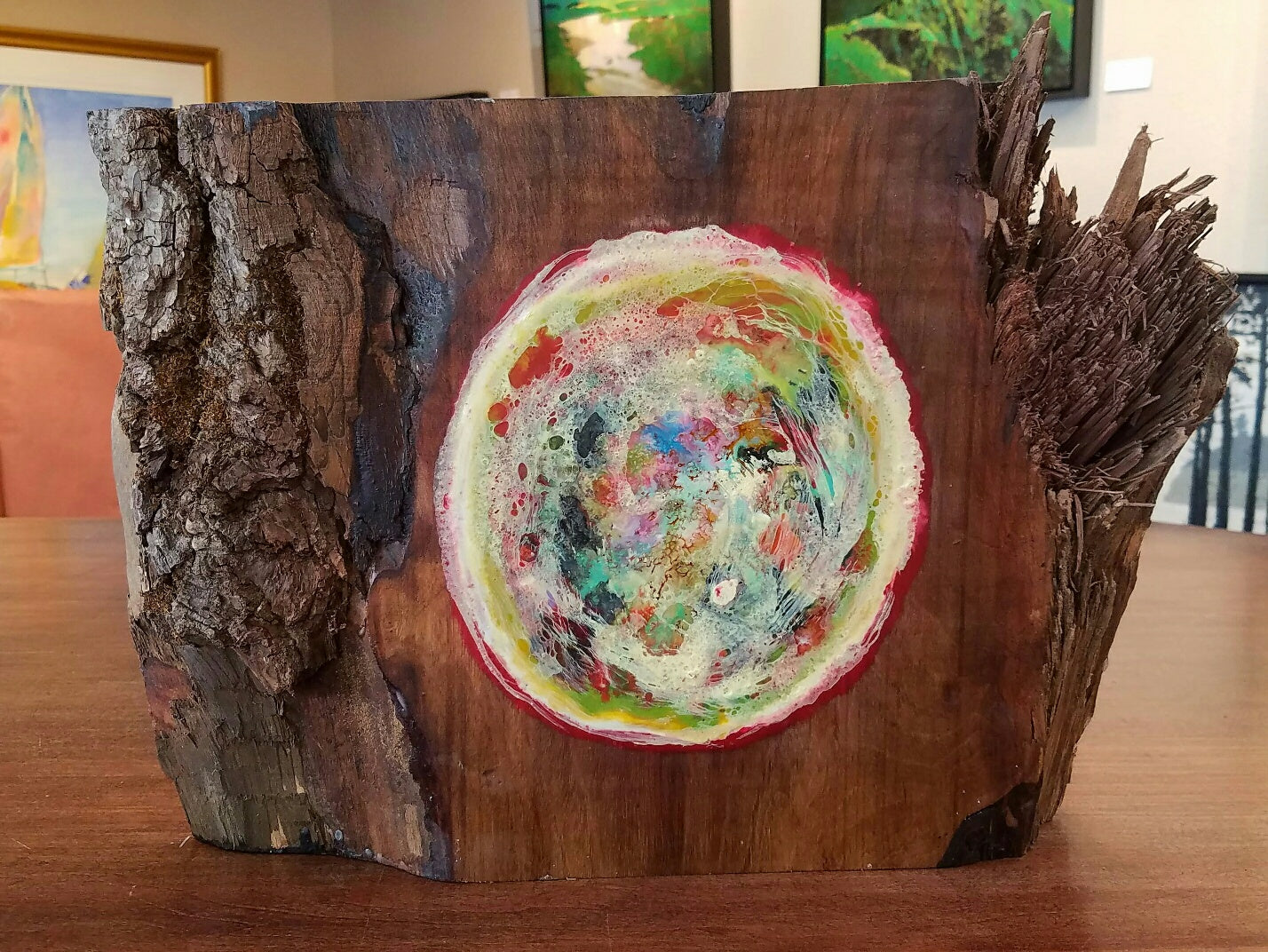 Prints available, original ***SOLD*** Fairy Dell Trail - Encaustic/Watercolor original - 12x9