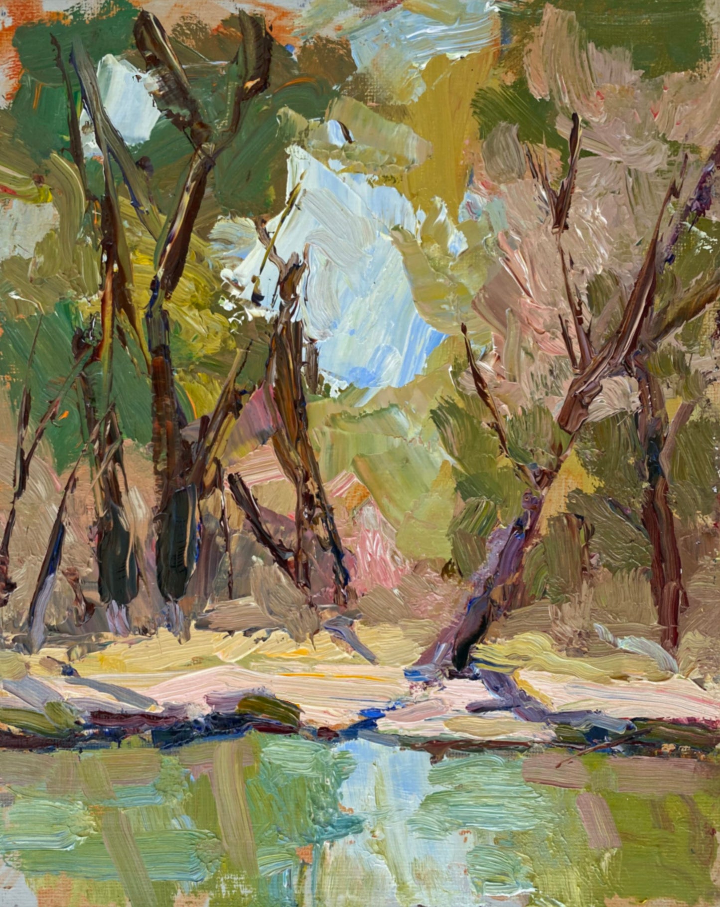 JEANNE EDWARDS - Cottonwood, oil on panel (framed) 8x10