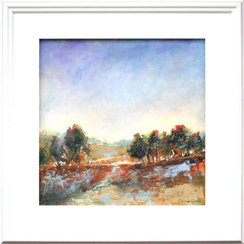 Carrie Goller - Countryside II, cold wax & oil 12x12 (framed)