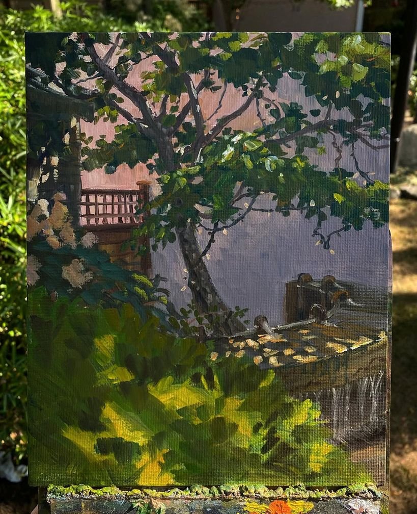 MAURY WEISS - Coupeville Alley, Original Plein Air Oil on Panel, 8x10