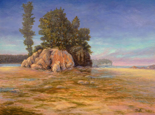 TIM PFEIFFER - Crescent Bay at Low Tide II, oil (framed) 12x16