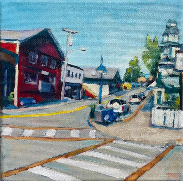 ***SOLD*** JILL ZACOT - Crosswalk, oil 6x6